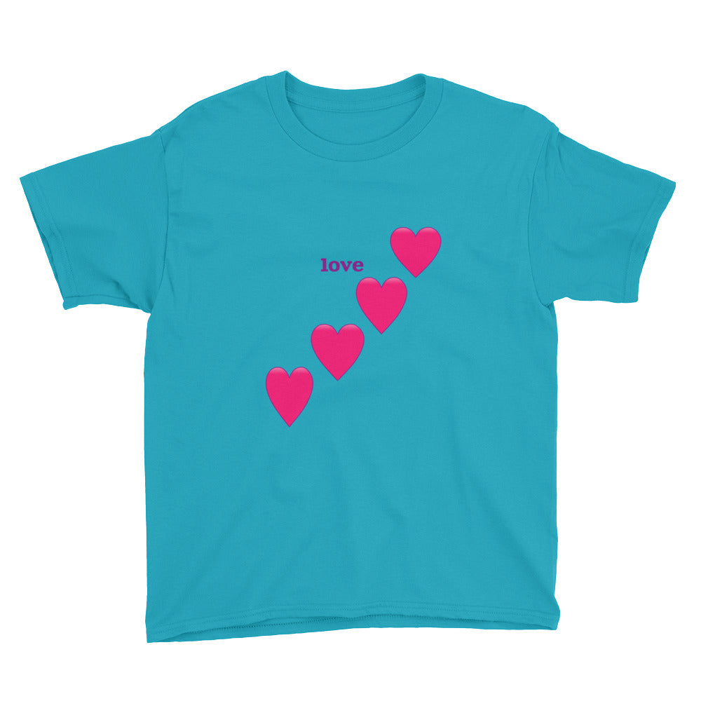 Love and Hearts Youth Short Sleeve T-Shirt-T-shirt-PureDesignTees