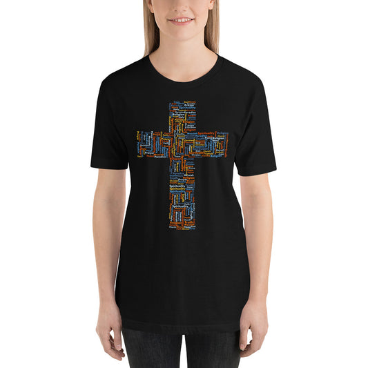 Christian Cross Word Cloud Short-Sleeve Unisex T-Shirt-T-shirt-PureDesignTees