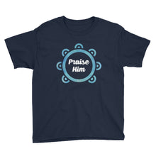 Load image into Gallery viewer, Praise Him with Tambourine Youth Short Sleeve T-Shirt-t-shirt-PureDesignTees