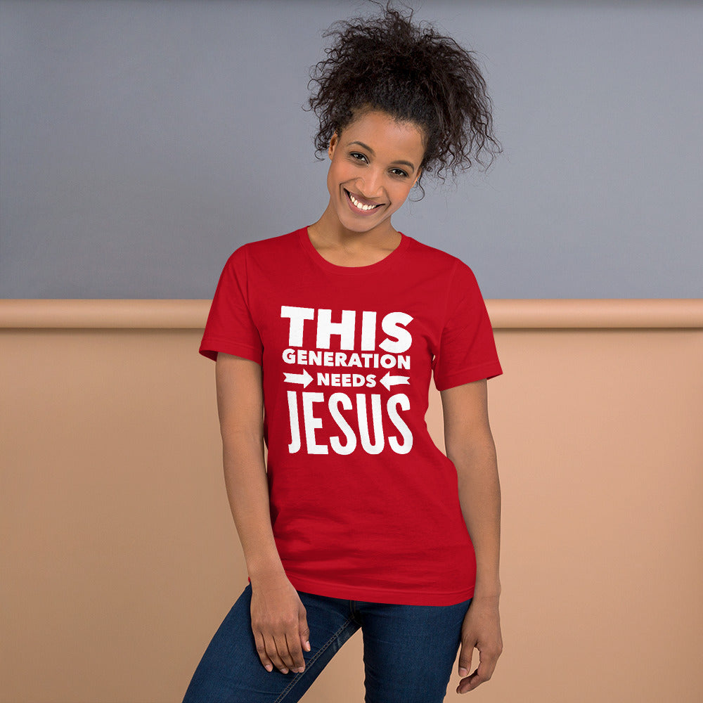 This Generation Needs Jesus Short-Sleeve Unisex T-Shirt-T-Shirt-PureDesignTees