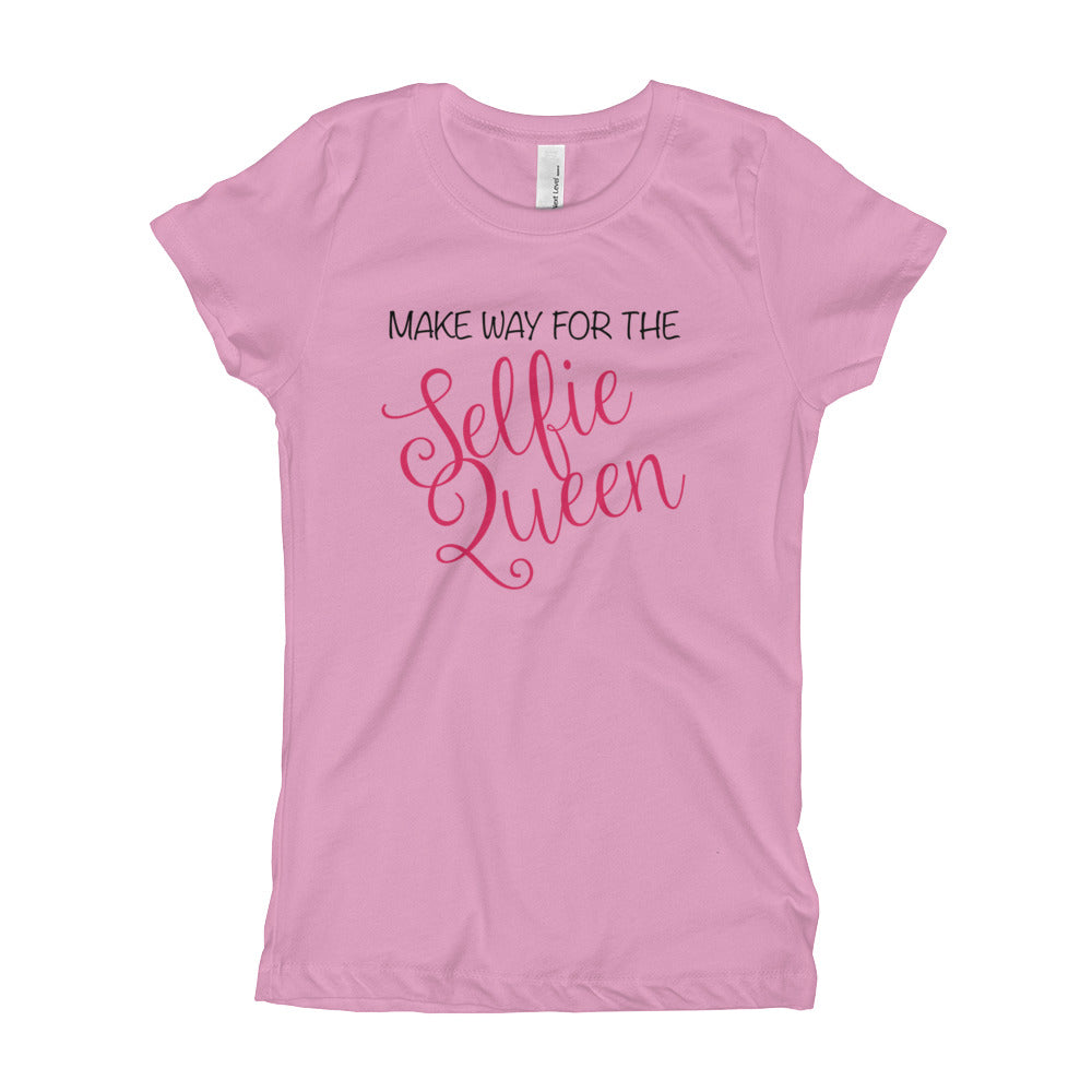 Make Way for the Selfie Queen Girl's T-Shirt-T-Shirt-PureDesignTees