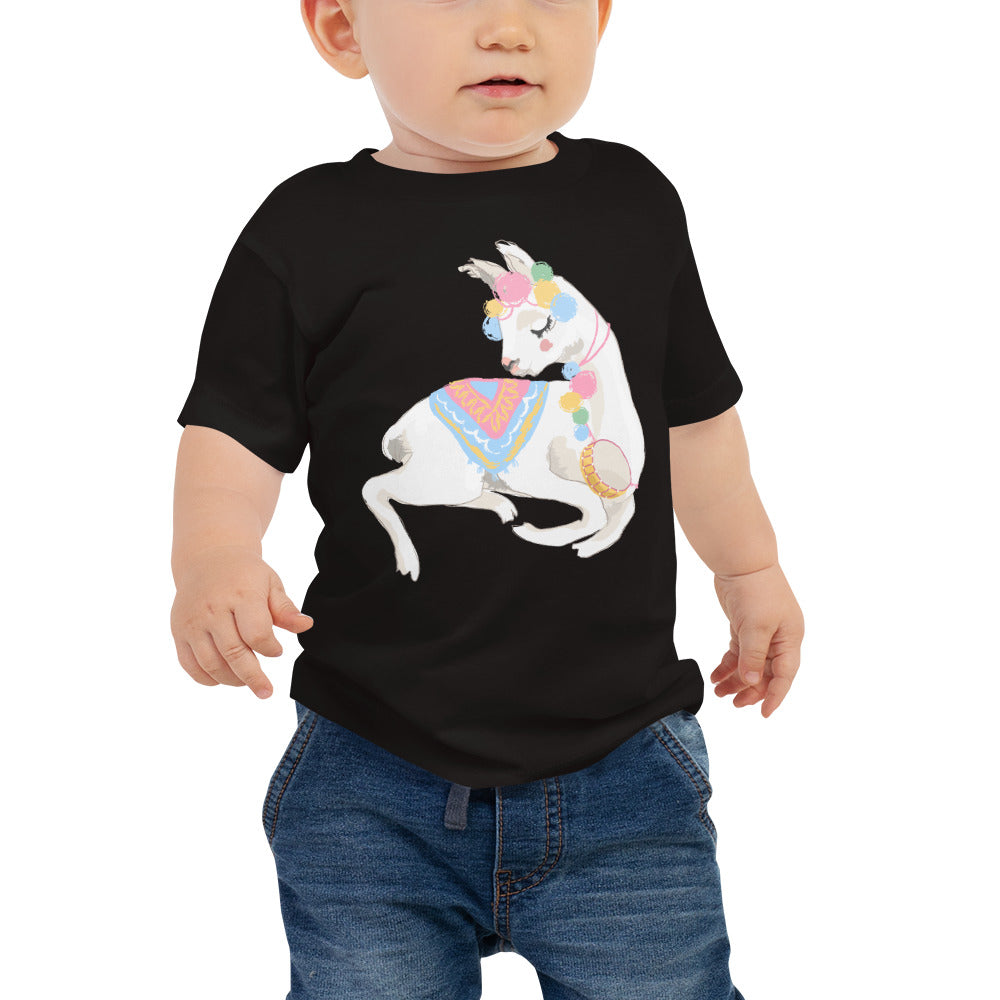 Decorated Llama Baby Jersey Short Sleeve Tee-t-shirt-PureDesignTees