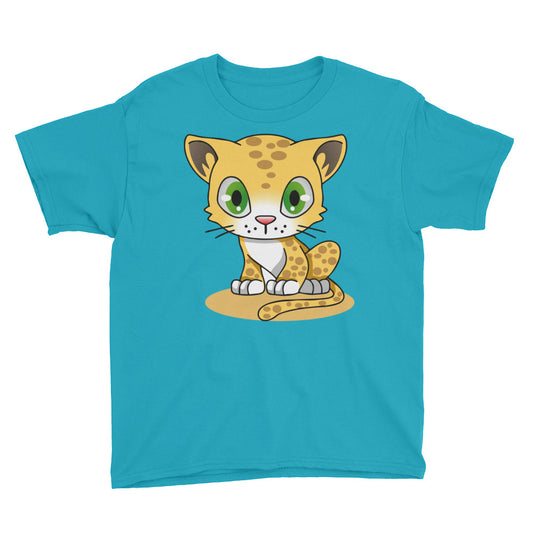 Cute Leopard Cub Youth Short Sleeve T-Shirt-T-shirt-PureDesignTees