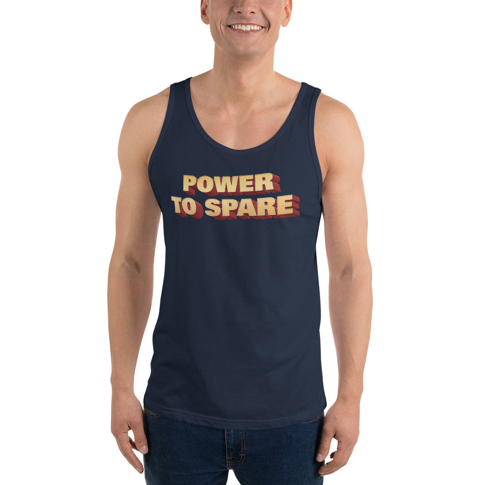 Power to Spare Unisex Jersey Tank with Tear Away Label-Tank Top-PureDesignTees