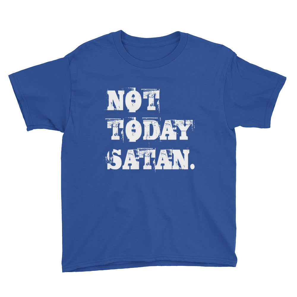 Not Today Satan. Youth Short Sleeve T-Shirt-T-shirt-PureDesignTees