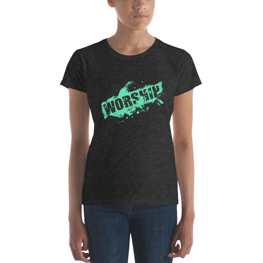 Worship Splatter Women's short sleeve t-shirt-T-Shirt-PureDesignTees