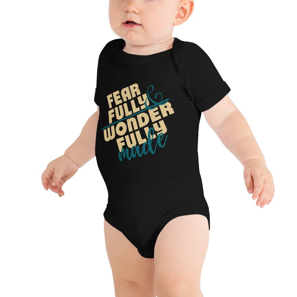 Fearfully & Wonderfully Made Baby Bodysuit-Baby Bodysuit-PureDesignTees