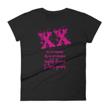 Load image into Gallery viewer, XX A Woman is a Woman Right Down to Her Genes Women&#39;s short sleeve t-shirt-T-Shirt-PureDesignTees