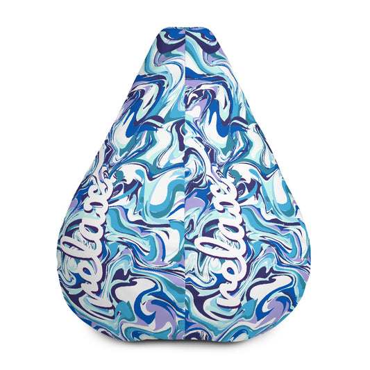 Relax Abstract Blue Bean Bag Chair w/ filling-Bean Bag-PureDesignTees