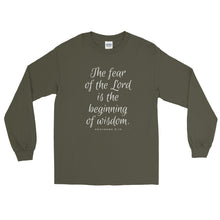 Load image into Gallery viewer, The Fear of the Lord is the Beginning of Wisdom Long Sleeve T-Shirt-T-Shirt-PureDesignTees