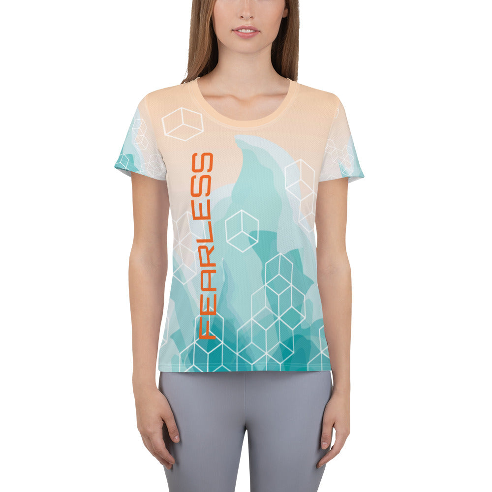 Fearless All-Over Print Women's Athletic T-shirt-Athletic T-Shirt-PureDesignTees
