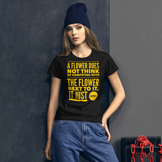 A Flower Does Not Think of Competing Women's short sleeve t-shirt-Women's T-Shirt-PureDesignTees