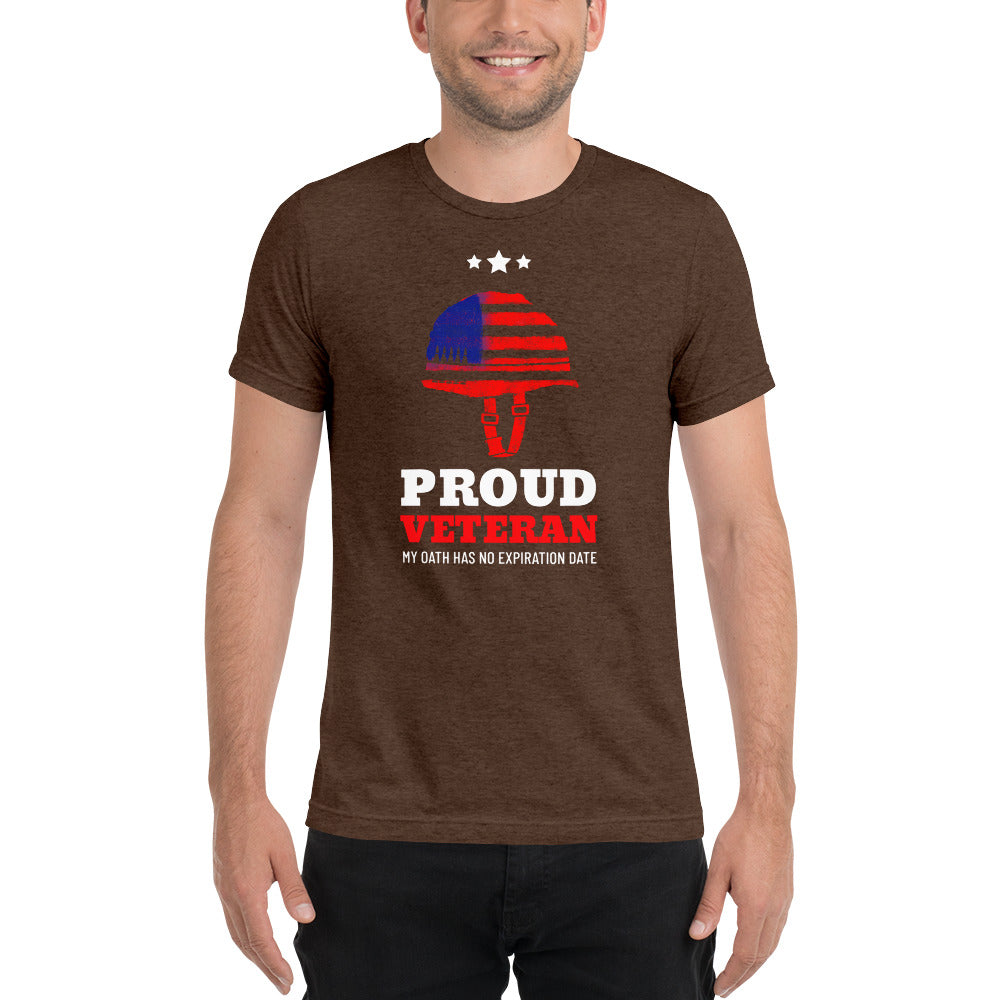 Proud Veteran Short Sleeve Tri-blend T-shirt-tri-blend t-shirt-PureDesignTees