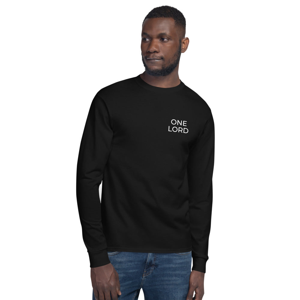 One Lord Jesus is Lord Men's Champion Long Sleeve Shirt-PureDesignTees
