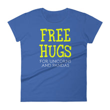 Load image into Gallery viewer, Free Hugs For Unicorns and Pandas Women&#39;s short sleeve t-shirt-t-shirt-PureDesignTees