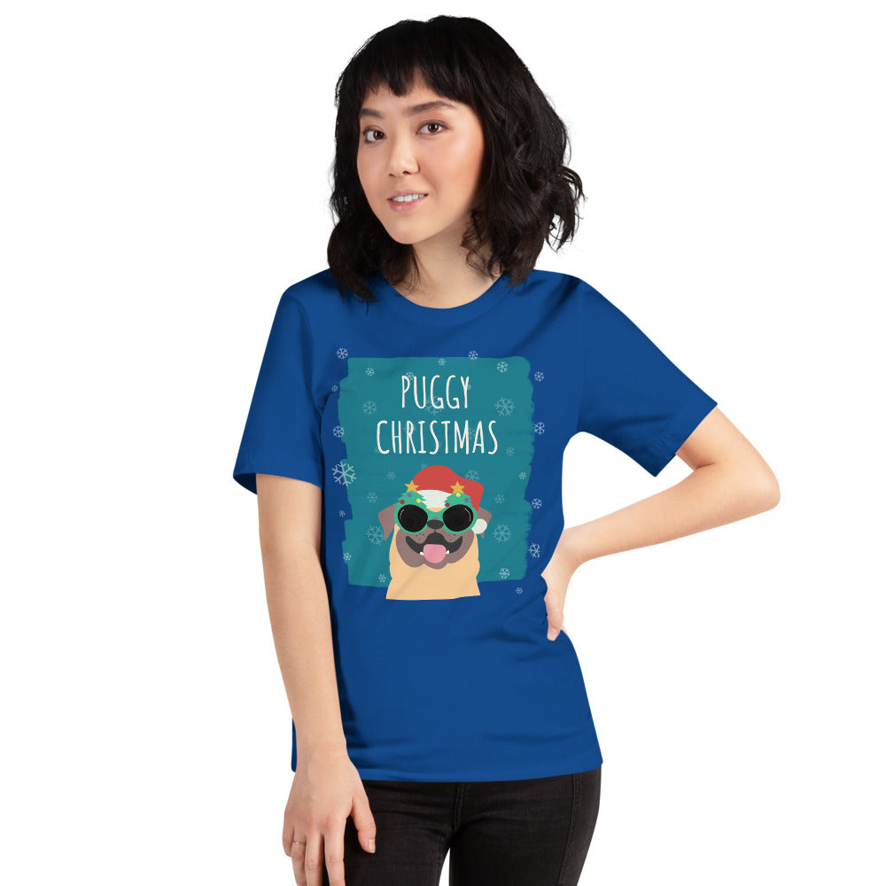 Puggy Christmas Short-Sleeve Unisex T-Shirt-T-Shirt-PureDesignTees