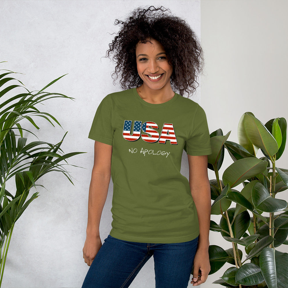 USA No Apology Short-Sleeve Unisex T-Shirt-t-shirt-PureDesignTees