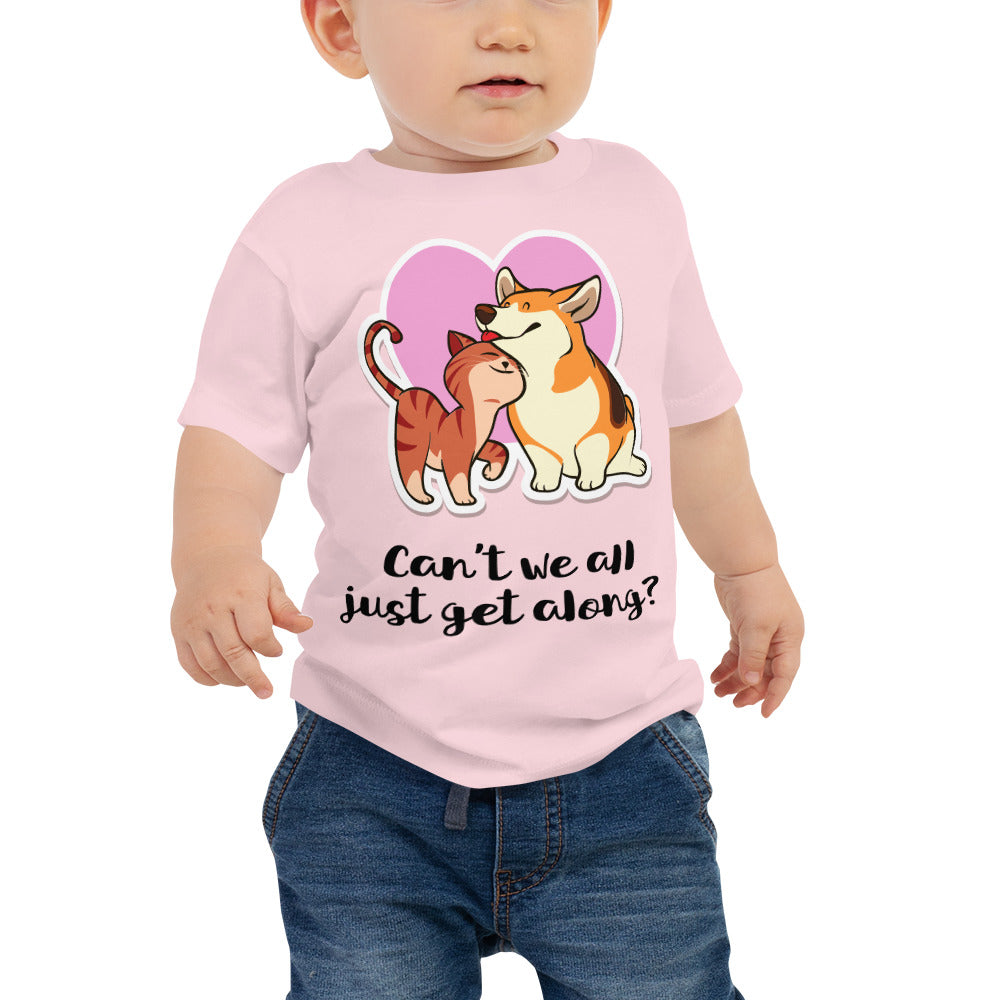 Can't We All Just Get Along Baby Jersey Short Sleeve Tee-Baby Jersey-PureDesignTees