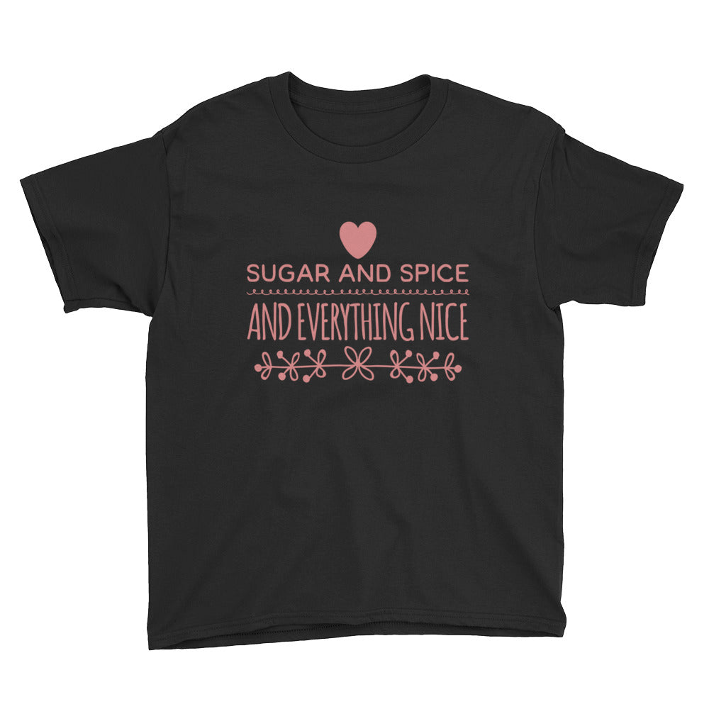 Sugar and Spice and Everything Nice Youth Short Sleeve T-Shirt-Youth T-shirt-PureDesignTees