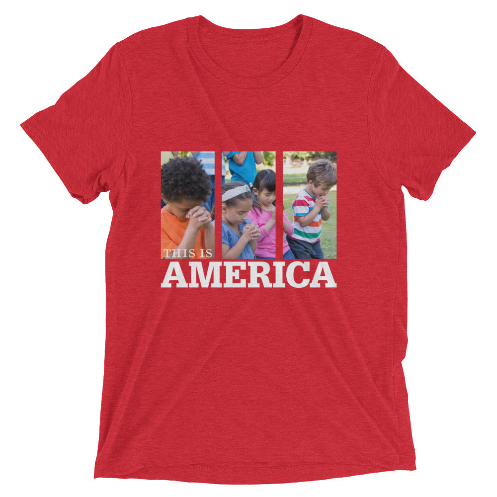 This is America - Children Praying Short sleeve t-shirt-T-Shirt-PureDesignTees
