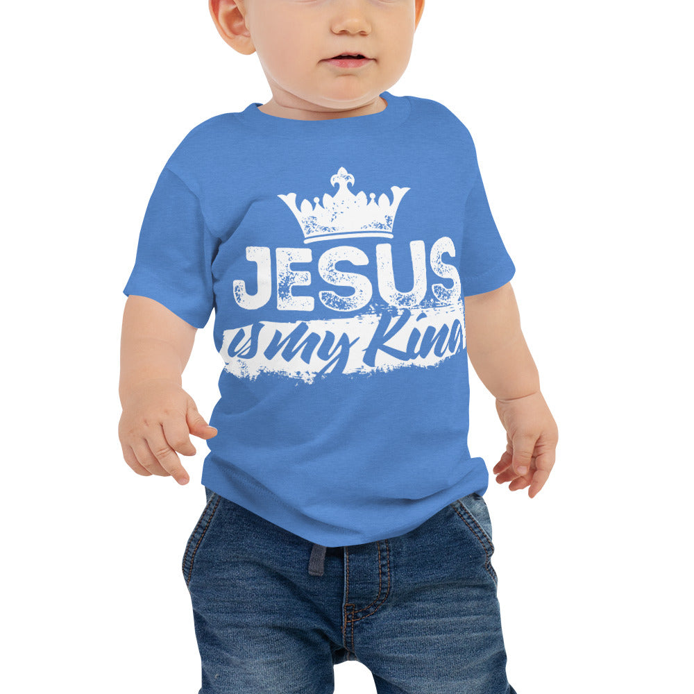 Jesus is My King Baby Jersey Short Sleeve Tee-Baby Jersey-PureDesignTees