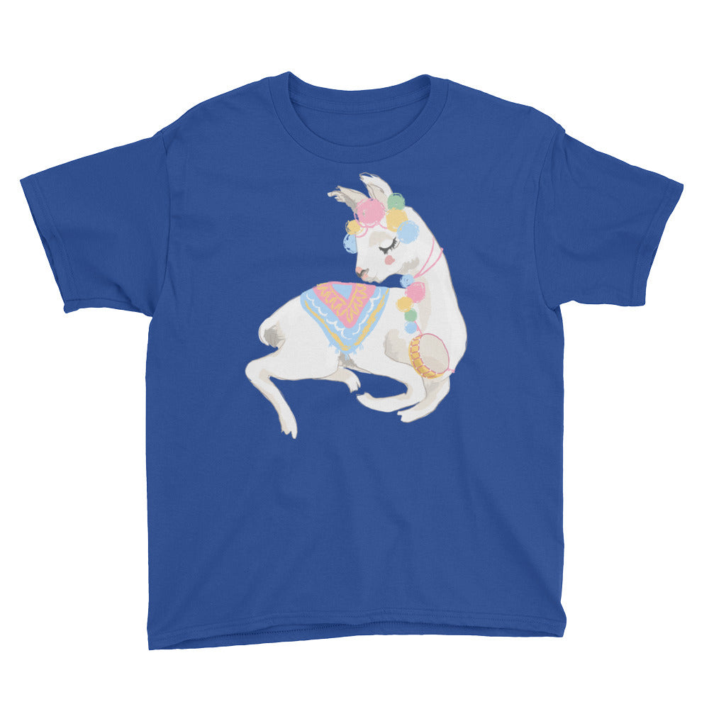 Adorable Decorated Llama Youth Short Sleeve T-Shirt-PureDesignTees