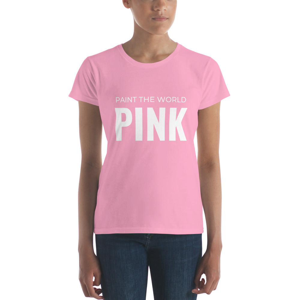 Paint the World Pink Women's short sleeve t-shirt-T-Shirt-PureDesignTees