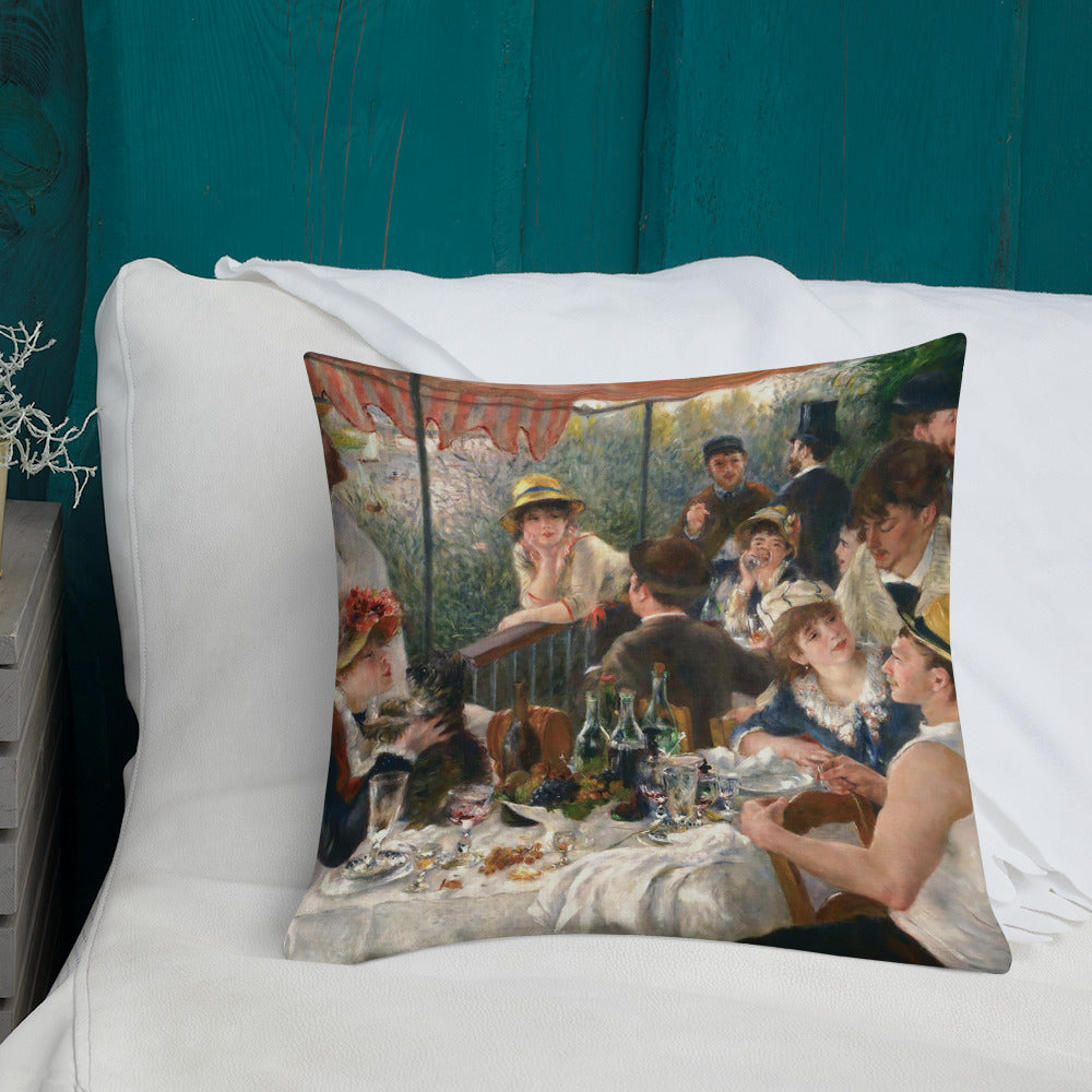Renoir The Boating Party Lunch Premium Pillow-throw pillow-PureDesignTees