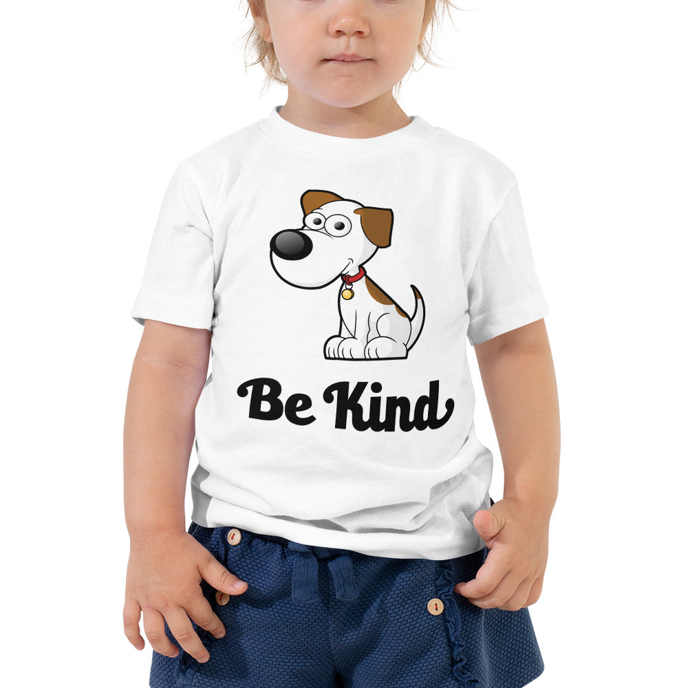Be Kind with Cute Puppy Toddler Short Sleeve Tee-toddler t-shirt-PureDesignTees