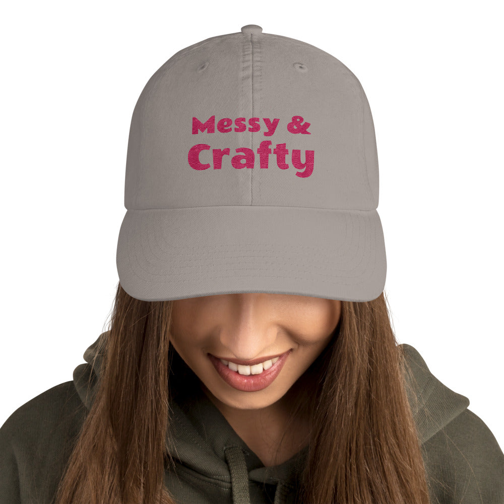 Messy & Crafty Embroidered Champion Baseball Cap-baseball cap-PureDesignTees