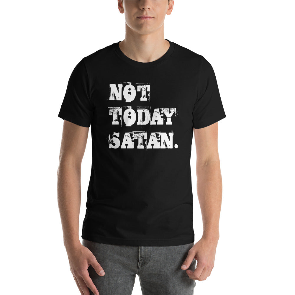 Not Today Satan. Short-Sleeve Unisex T-Shirt-t-shirt-PureDesignTees
