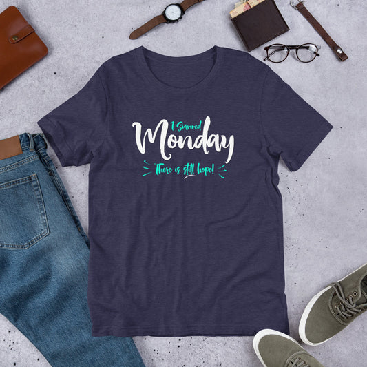 I Survived Monday Short-Sleeve Unisex T-Shirt-T-Shirt-PureDesignTees