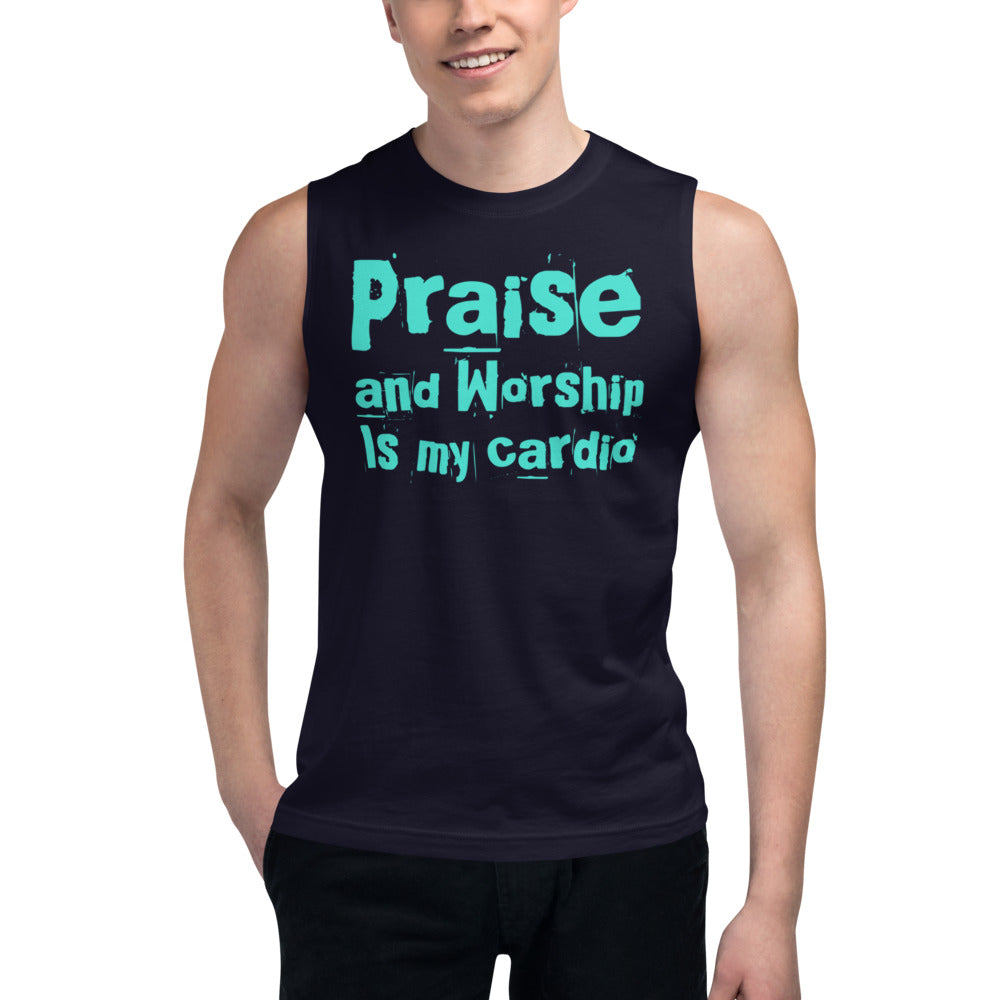 Praise and Worship is My Cardio Muscle Shirt-muscle t-shirt-PureDesignTees