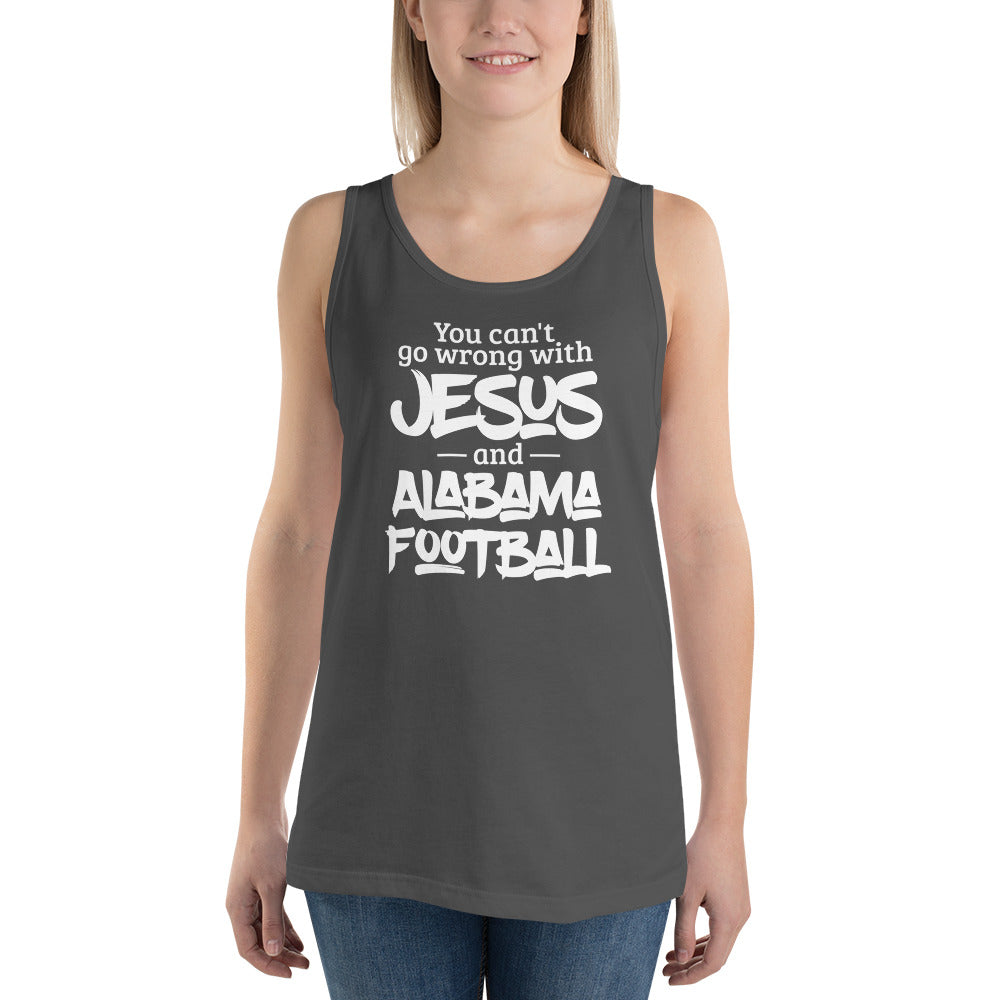 You Can't Go Wrong with Jesus and Alabama Football Unisex Tank Top-Tank Top-PureDesignTees