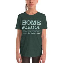 Load image into Gallery viewer, Homeschool Cause Public School is like, you know, ewww Youth Short Sleeve T-Shirt-youth t-shirt-PureDesignTees