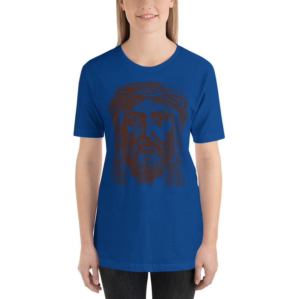 Jesus Portrait with Crown of Thorns Short-Sleeve Unisex T-Shirt-T-Shirt-PureDesignTees