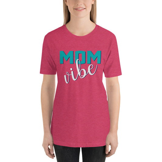 Mom Vibe Unisex Short Sleeve Jersey T-Shirt with Tear Away Label-T-shirt-PureDesignTees