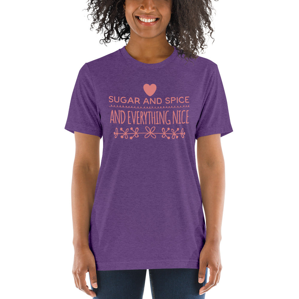 Sugar and Spice and Everything Nice Tri-blend Short sleeve t-shirt-tri-blend t-shirt-PureDesignTees