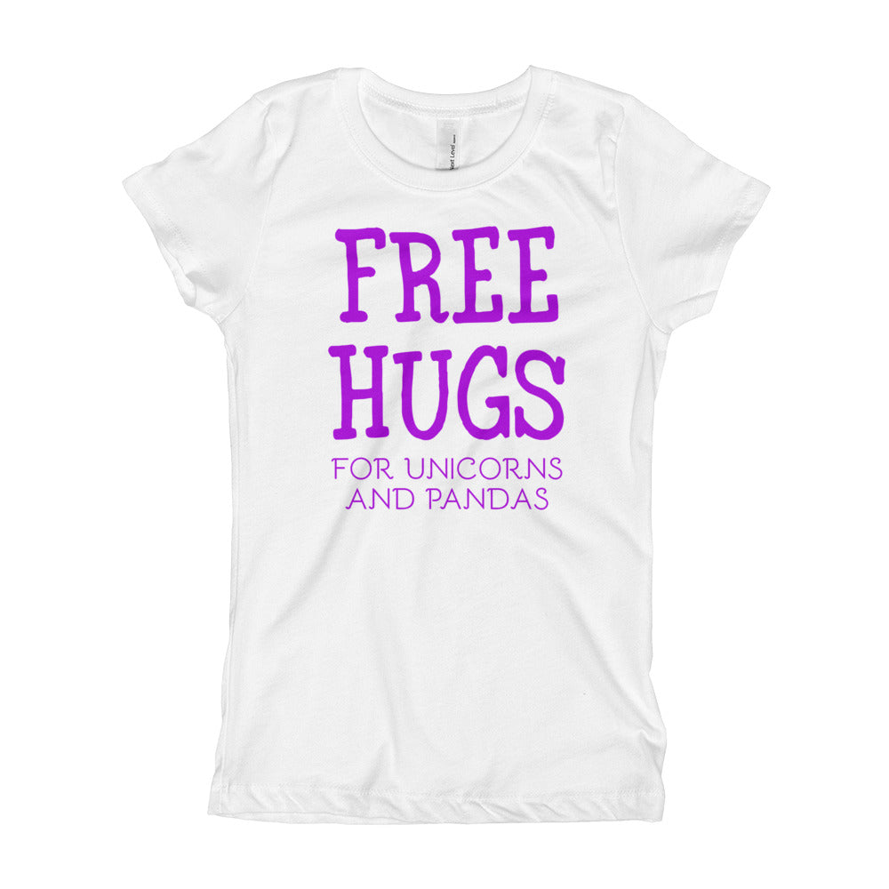 Free Hugs For Unicorns and Pandas Girl's T-Shirt-t-shirt-PureDesignTees