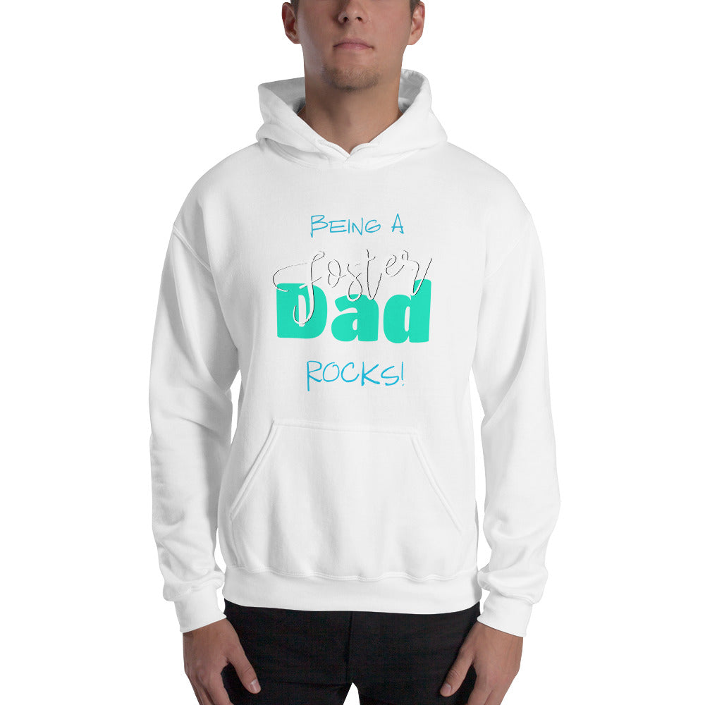 Being a Foster Dad Rocks Hooded Sweatshirt-Hoodie-PureDesignTees