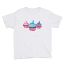 Load image into Gallery viewer, 3 Yummy Cupcakes Youth Short Sleeve T-Shirt-PureDesignTees