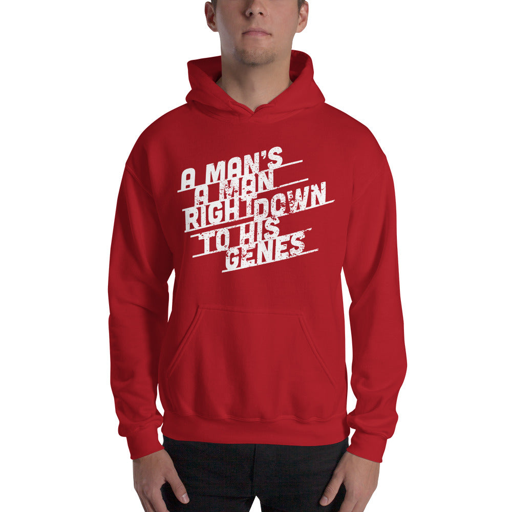 A Man's a Man Right Down to His Genes Hooded Sweatshirt-hoodie-PureDesignTees