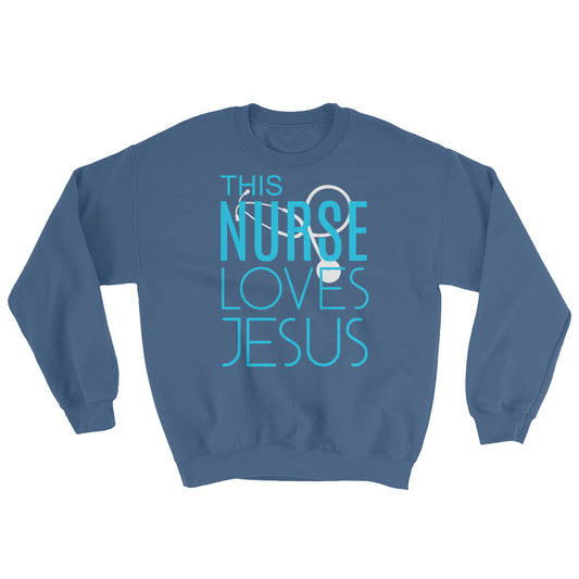 This Nurse Loves Jesus Sweatshirt-Sweatshirt-PureDesignTees