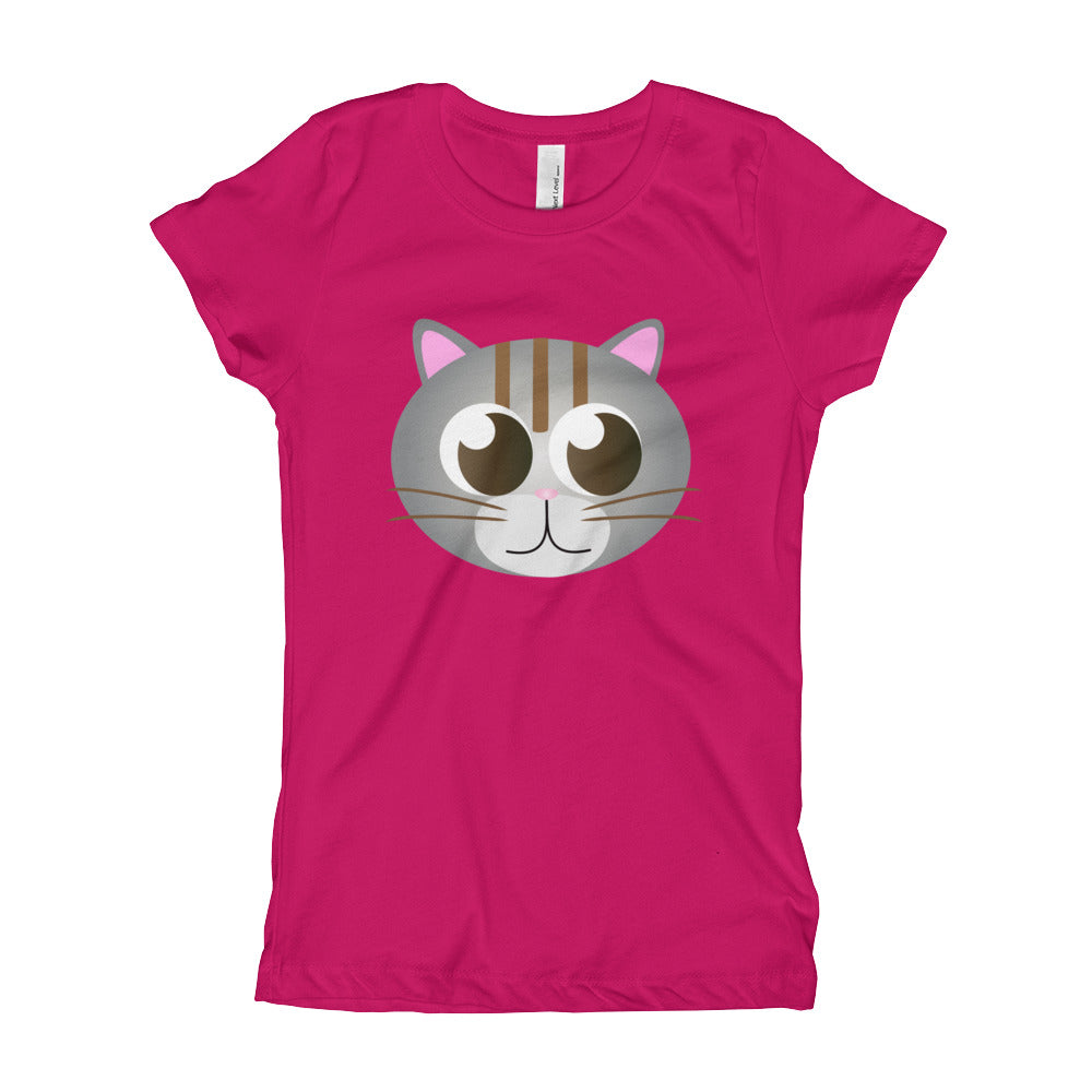 Cute Kitten Girl's T-Shirt-T-shirt-PureDesignTees