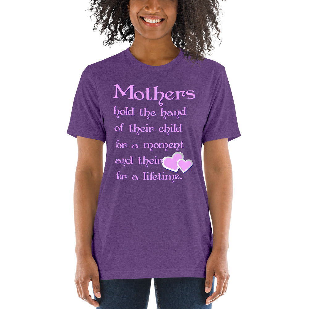 Mothers Hold the Hand Unisex Triblend Short Sleeve T-Shirt with Tear Away Label-Triblend T-shirt-PureDesignTees