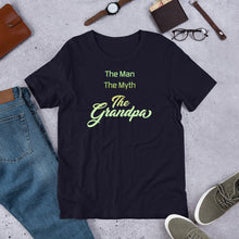 Load image into Gallery viewer, The Man the Myth the Grandpa Short-Sleeve Unisex T-Shirt-t-shirt-PureDesignTees