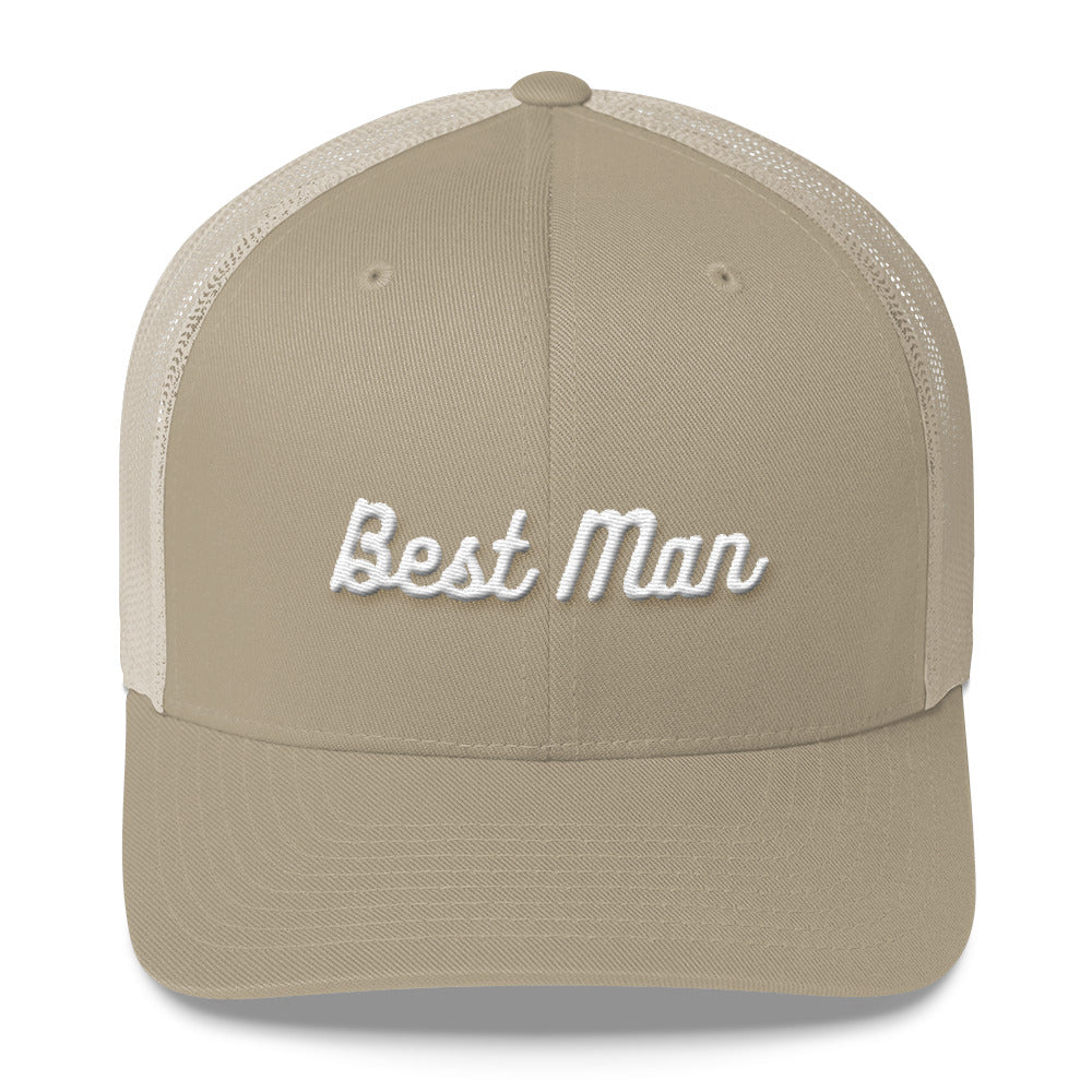 Best Man Trucker Cap-Hat-PureDesignTees
