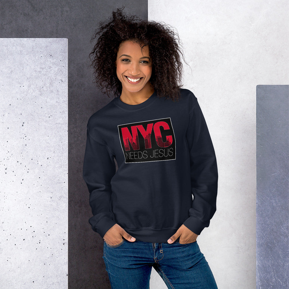 NYC Needs Jesus Unisex Sweatshirt-Sweatshirt-PureDesignTees