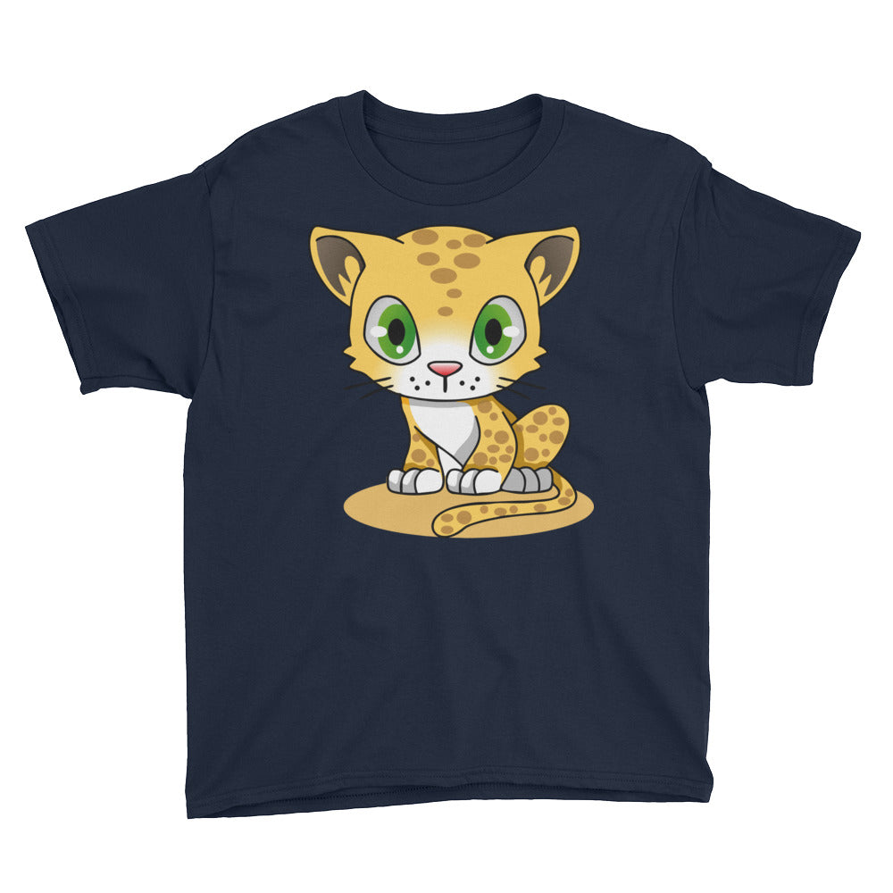 Cute Leopard Cub Youth Short Sleeve T-Shirt-T-shirt-PureDesignTees