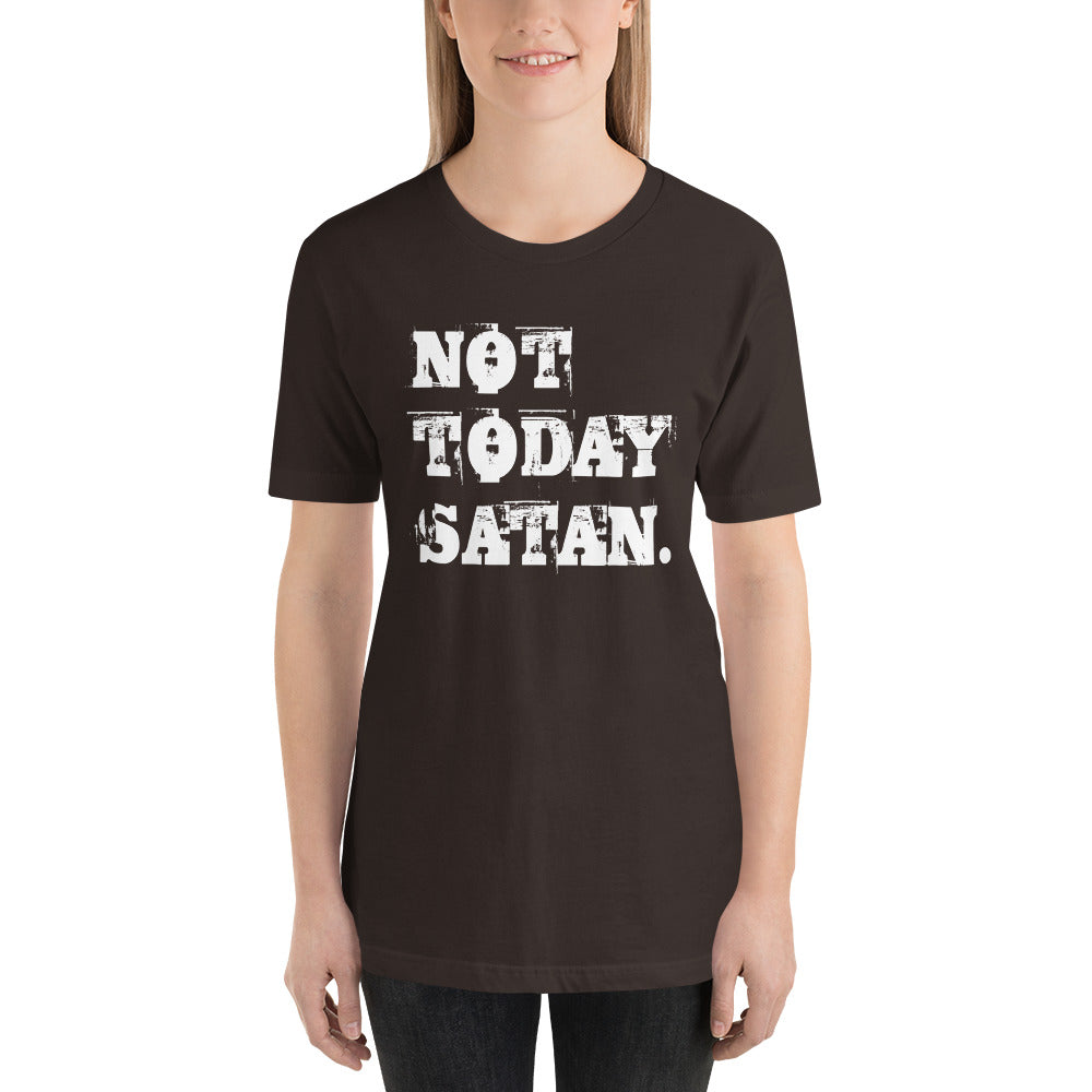 Not Today Satan. Short-Sleeve Unisex T-Shirt-T-shirt-PureDesignTees